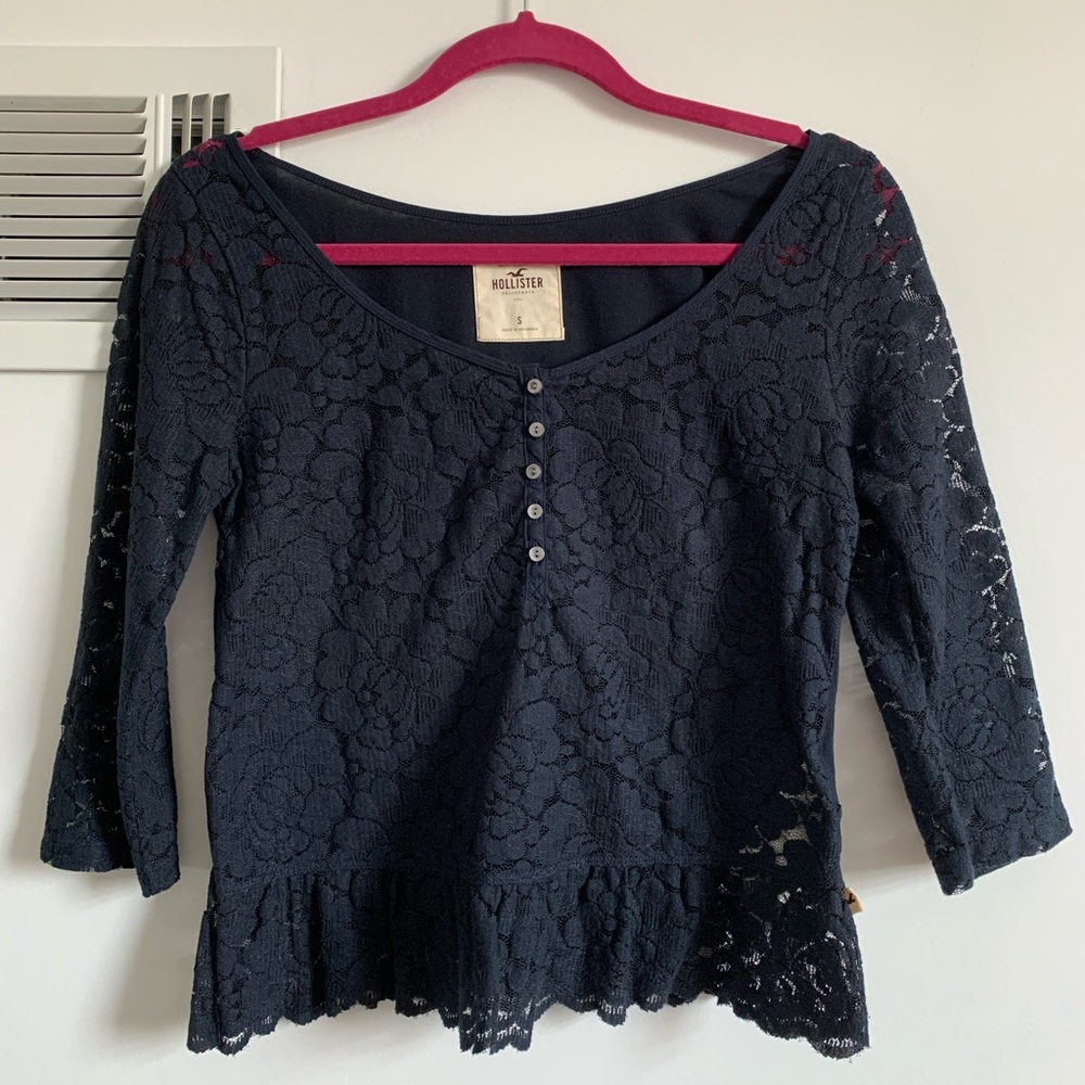 Hollister 3/4 lace top